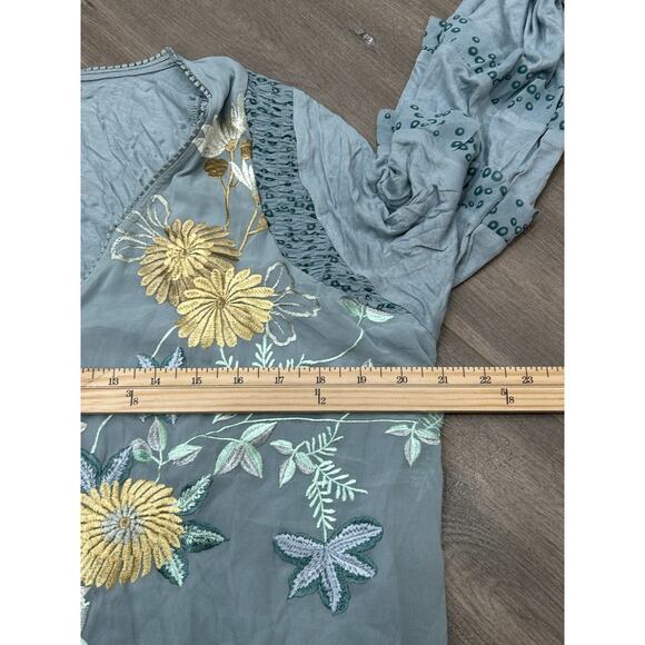 Anthropologie Tiny Womens Frances Long-Sleeve Embroidered Ruffled Top Size Large - Picture 9 of 11
